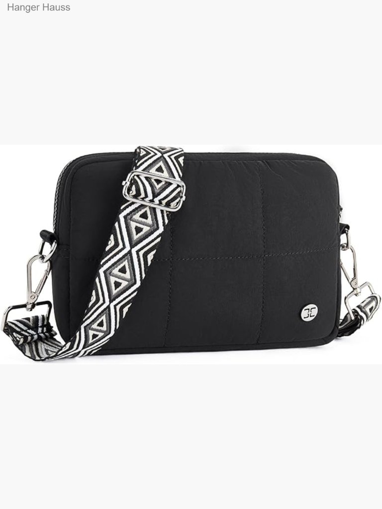Lightweight Puffer Crossbody Bag With Guitar Strap For Travel